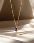 Fair Trade Blue Sapphire Solid Gold Necklace • 18kt