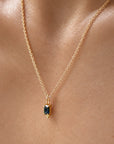 Fair Trade Blue Sapphire Solid Gold Necklace • 18kt