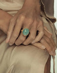 Om Tat Sat Ring • Aquamarine Ananda Soul