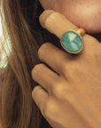 Om Tat Sat Ring • Aquamarine Ananda Soul