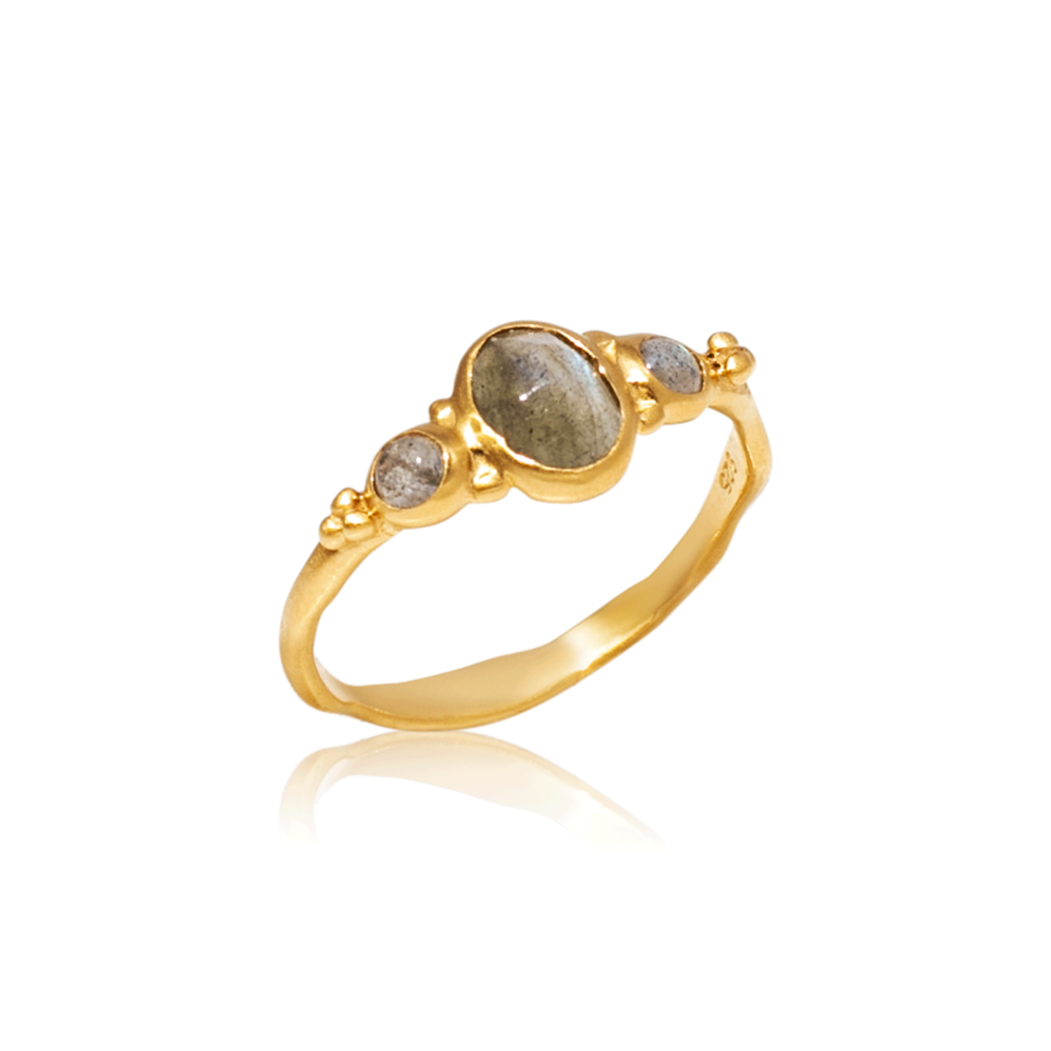 Solid Gold Crystal Ring for Manifestation