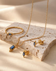 Fair Trade Blue Sapphire Solid Gold Earrings • 18kt