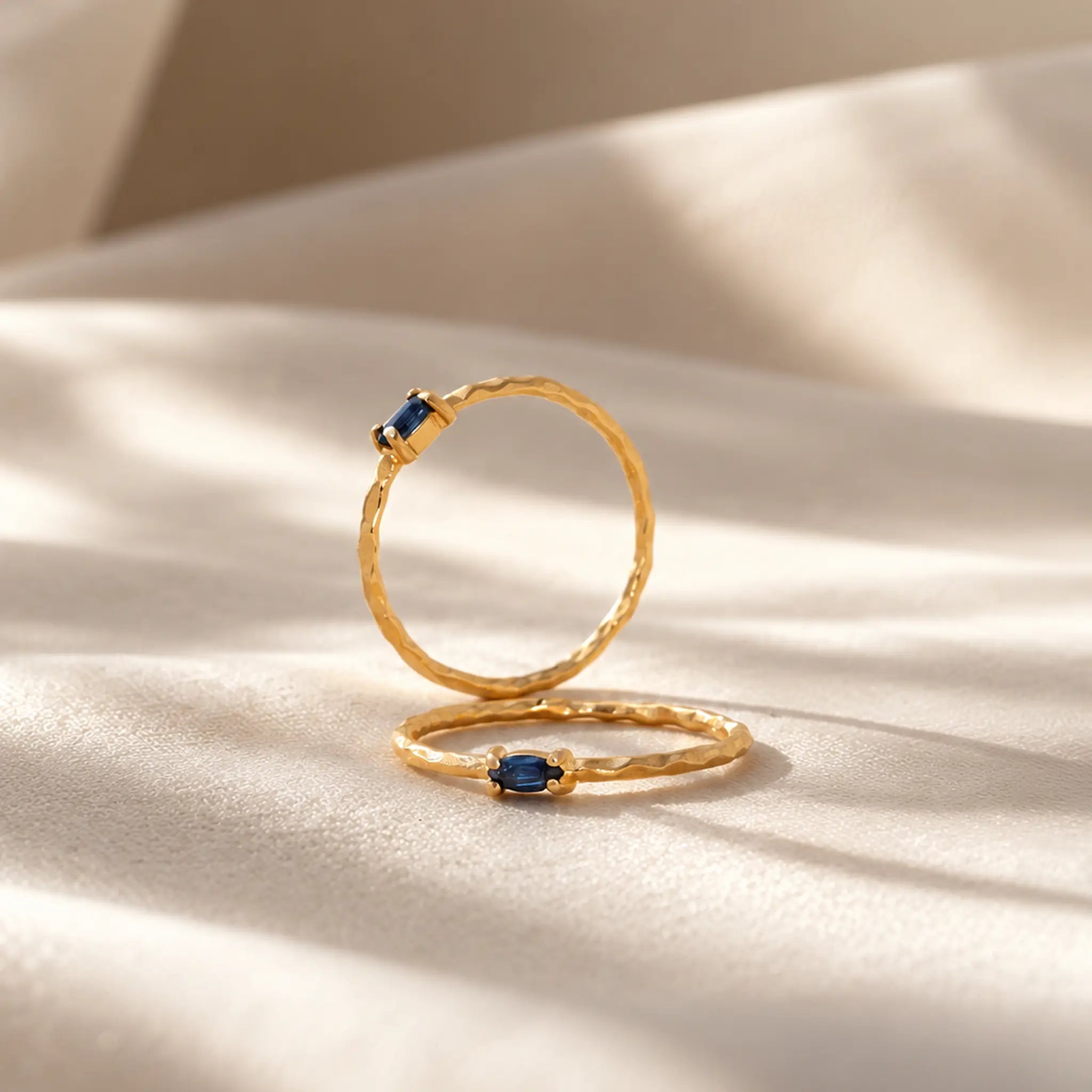 Fair Trade Blue Sapphire Solid Gold Ring • 18kt