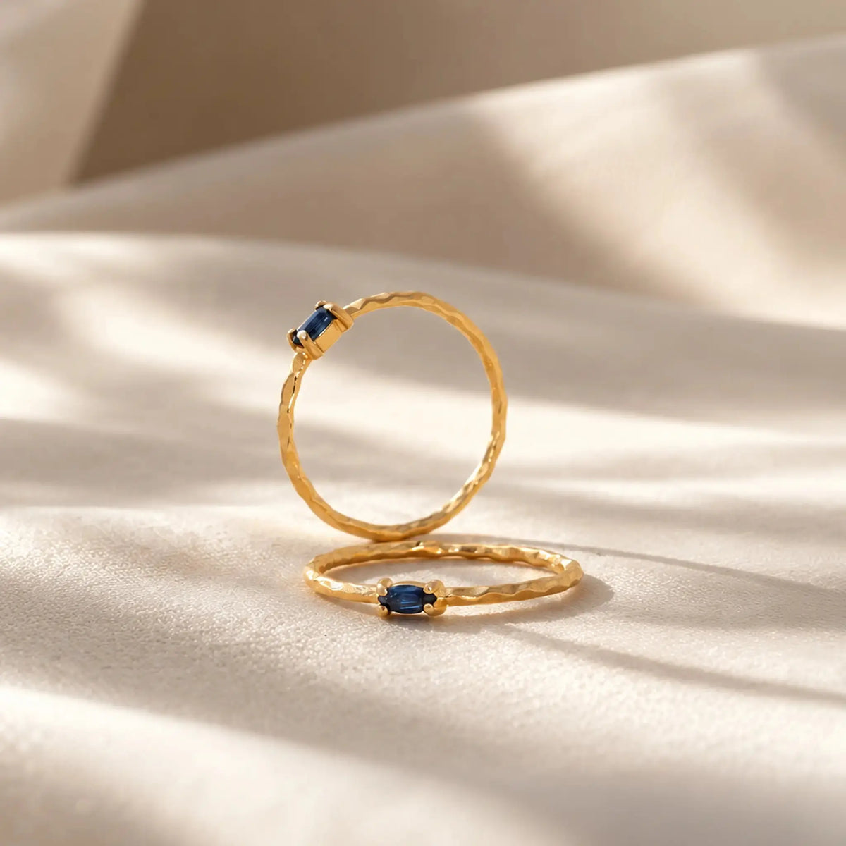 Fair Trade Blue Sapphire Solid Gold Ring • 18kt Ananda Soul