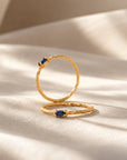 Fair Trade Blue Sapphire Solid Gold Ring • 18kt