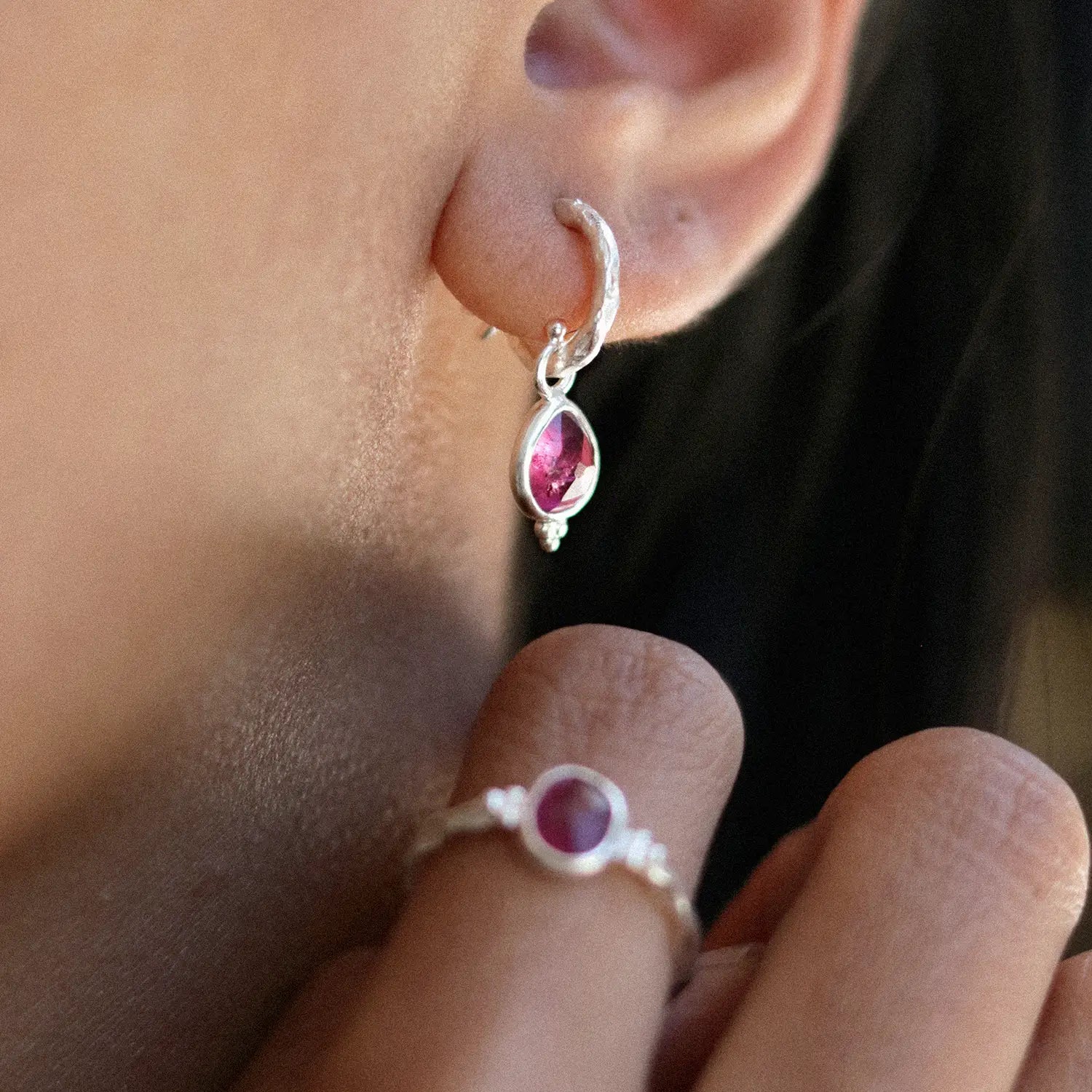 Gentle Heart Hoop • Earrings Sterling Silver