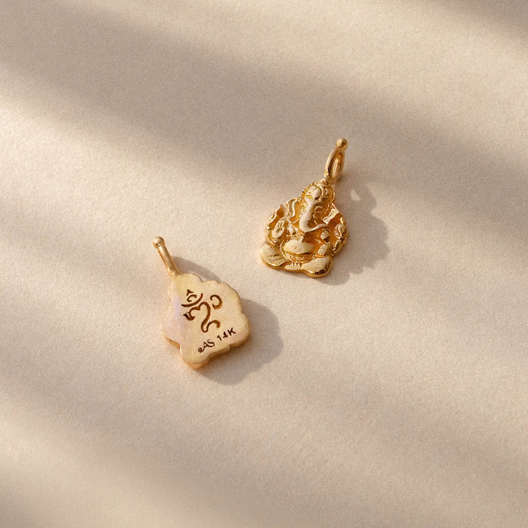 Om Ganesha Pendant Solid Gold • 14kt
