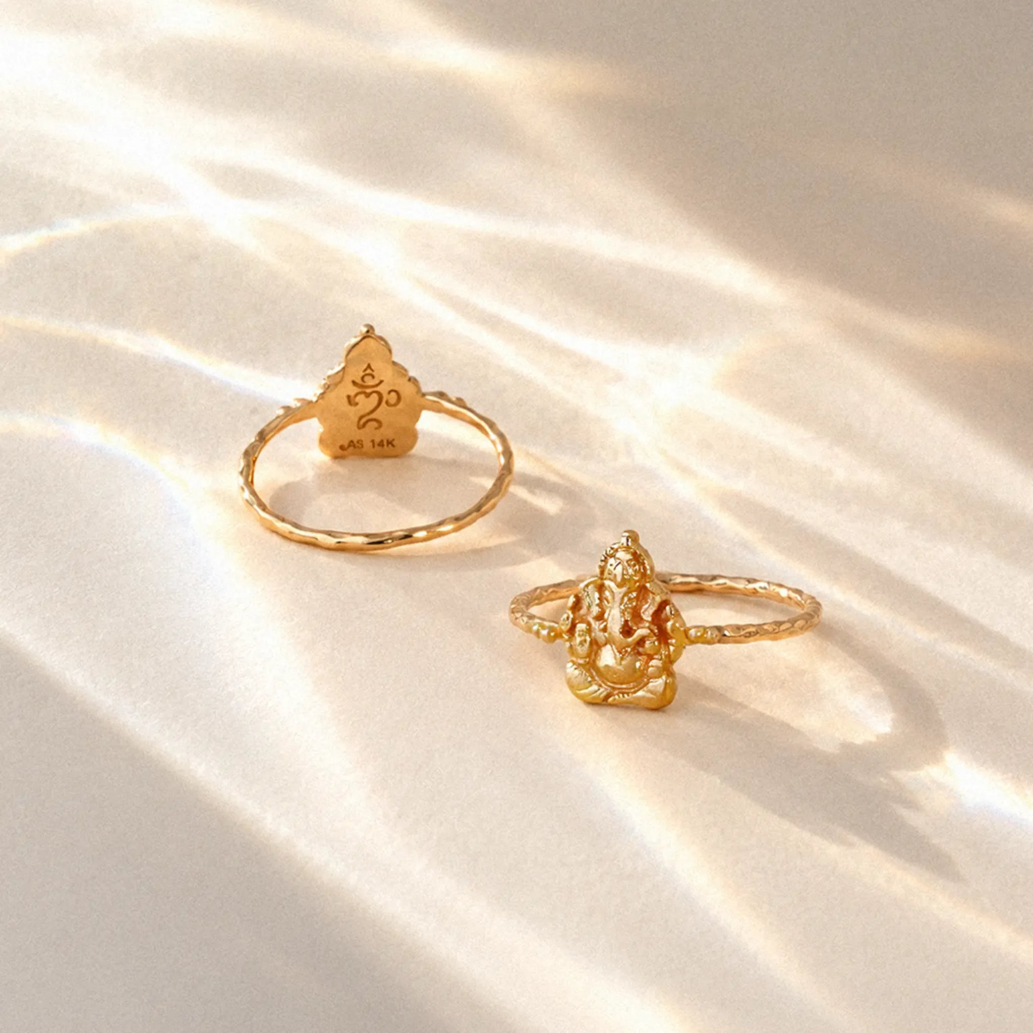 Om Ganesha Solid Gold Ring • 14kt