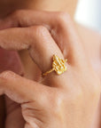 Om Ganesha Solid Gold Ring • 14kt