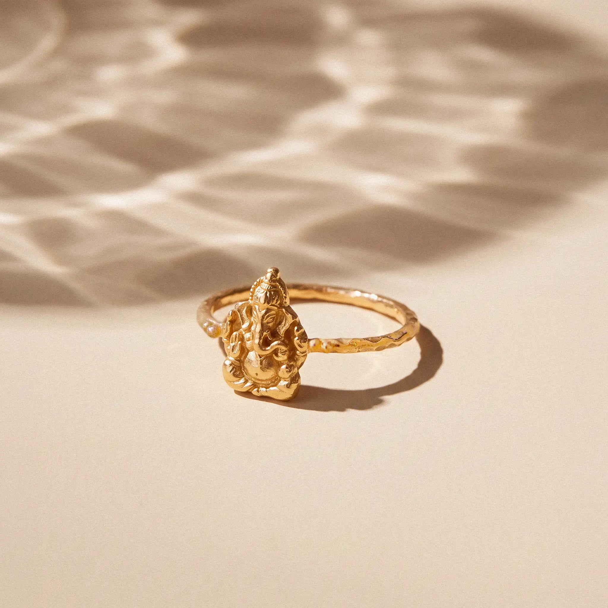 Om Ganesha Solid Gold Ring • 14kt