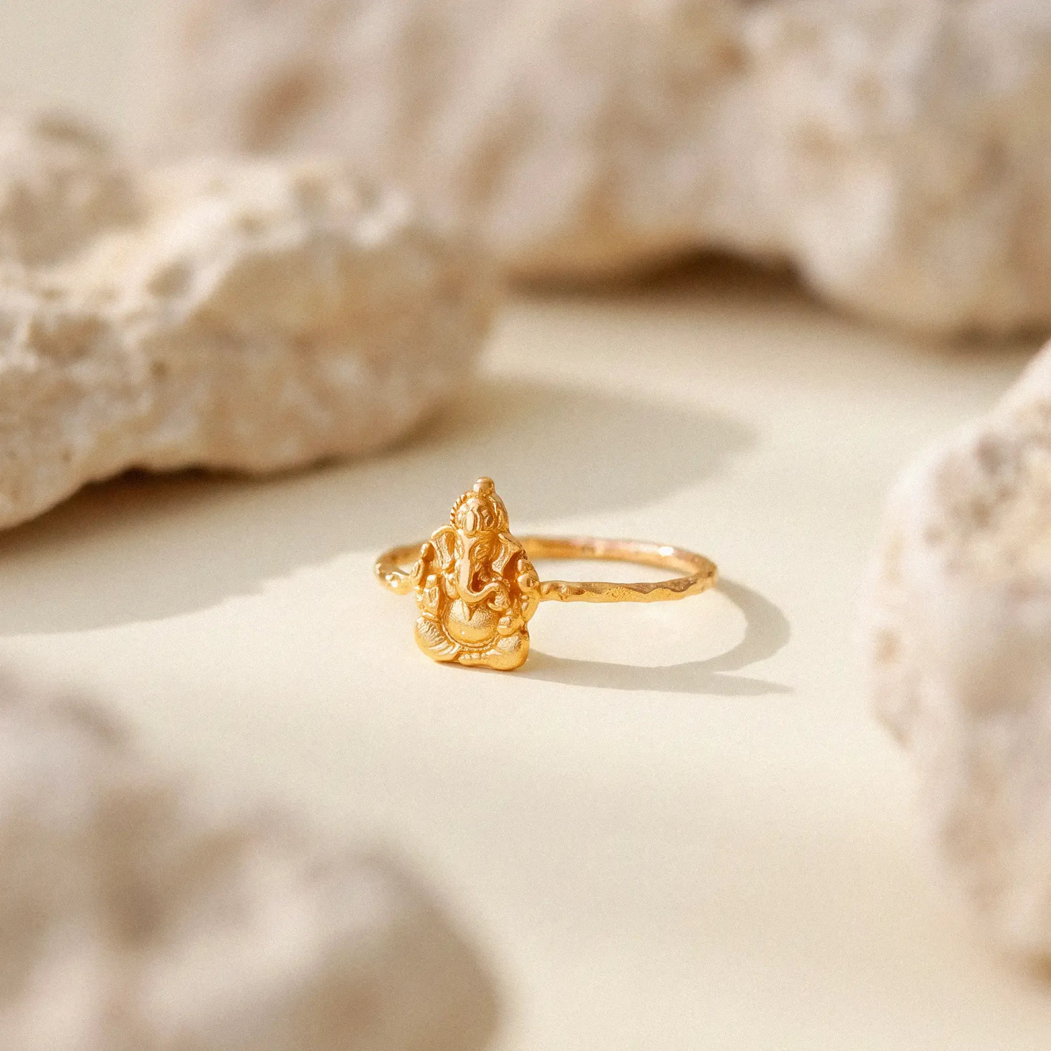Om Ganesha Solid Gold Ring • 14kt