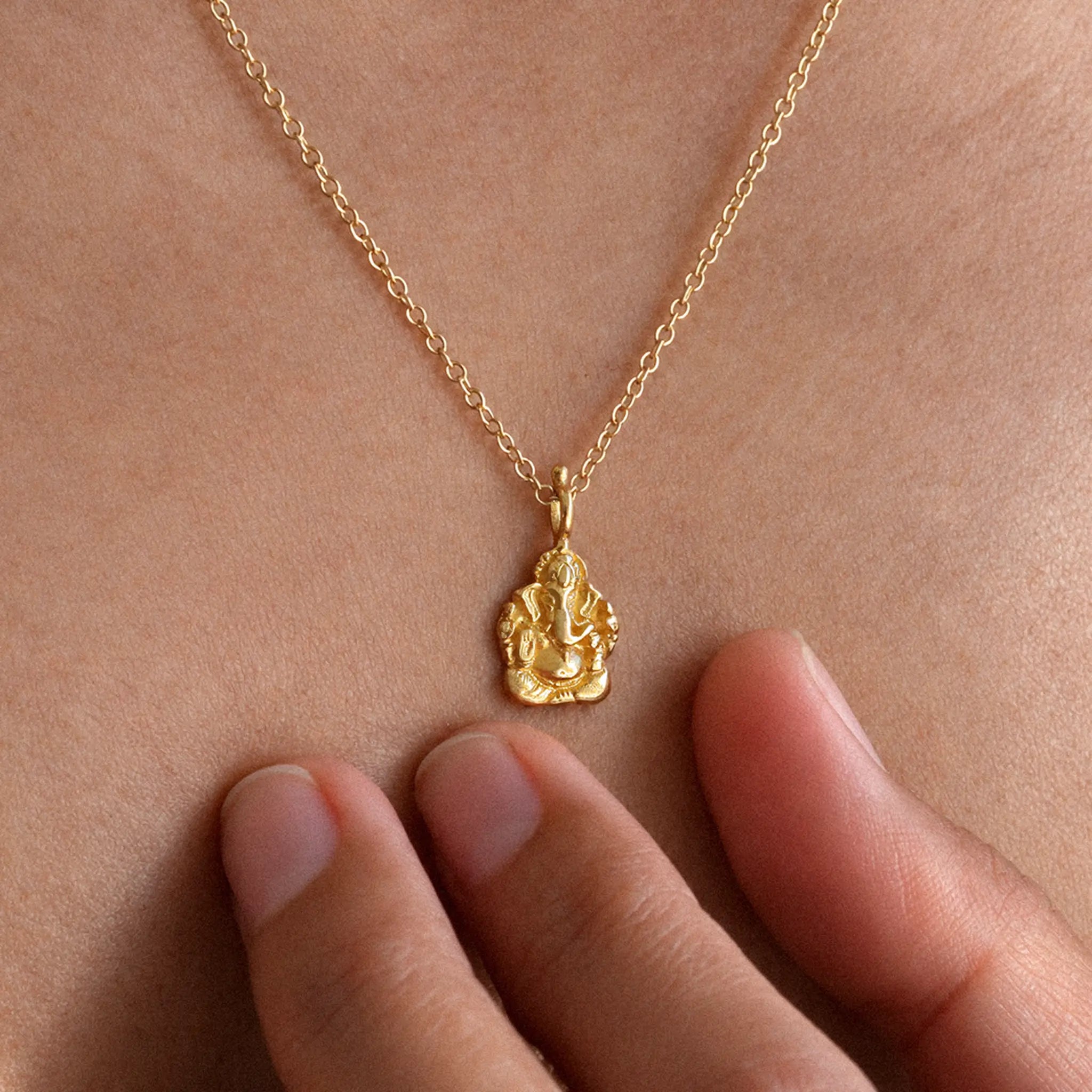 Om Ganesha Necklace Solid Gold • 14kt