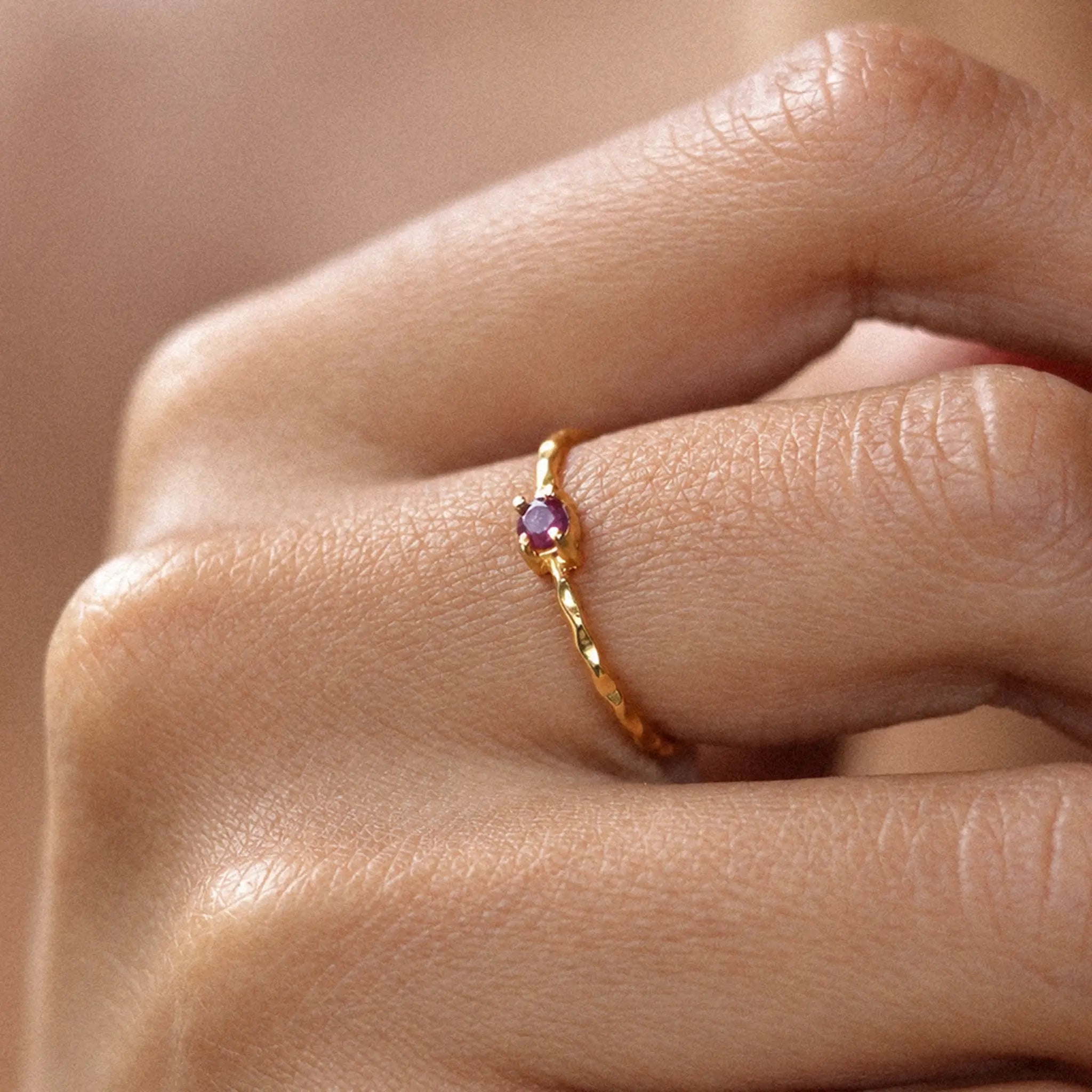 Fair Trade Ruby Solid Gold Ring • 18kt