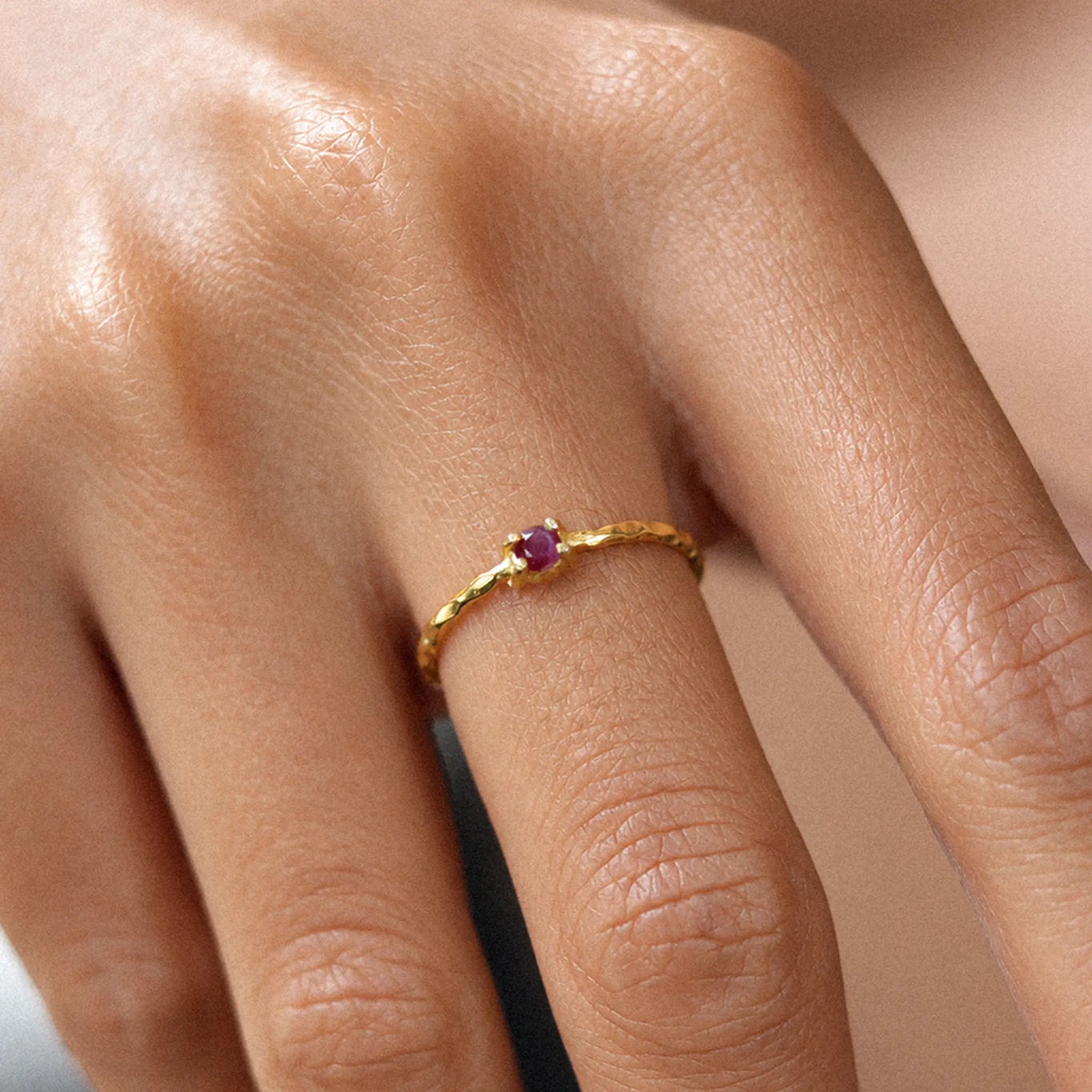 Fair Trade Ruby Solid Gold Ring • 18kt