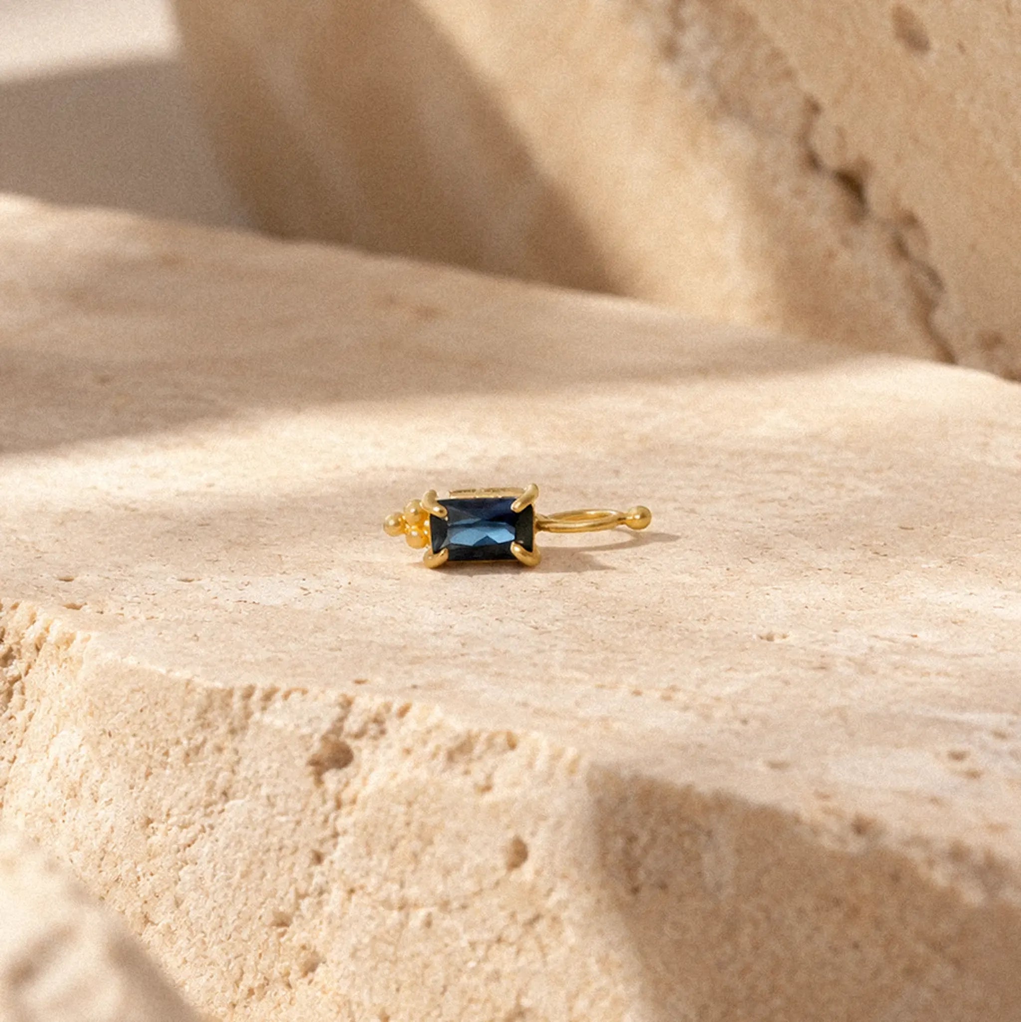 Fair Trade Blue Sapphire Solid Gold Pendant • 18kt