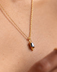 Fair Trade Blue Sapphire Solid Gold Necklace • 18kt