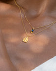 Fair Trade Blue Sapphire Solid Gold Pendant • 18kt