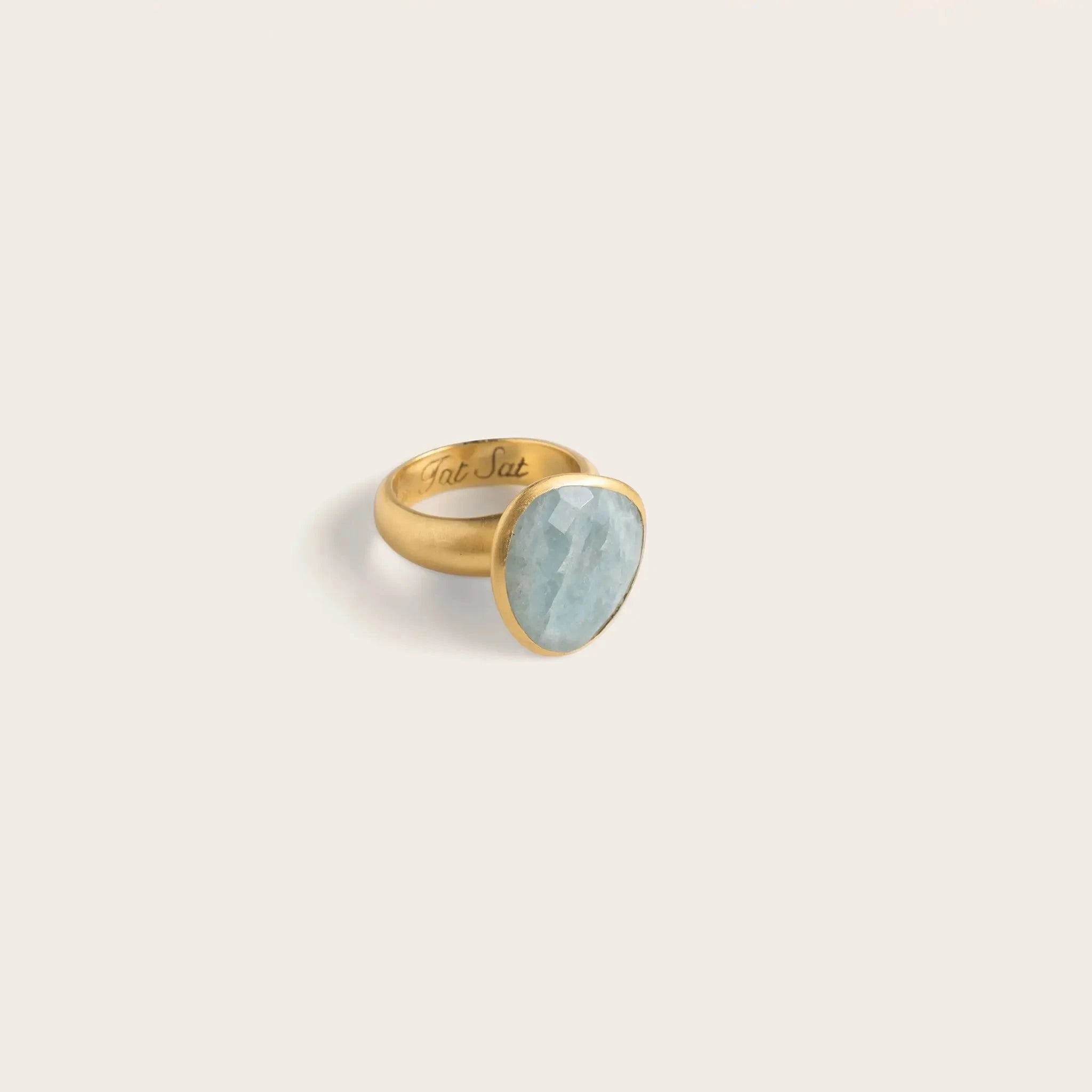 Om Tat Sat Ring • Aquamarine Ananda Soul