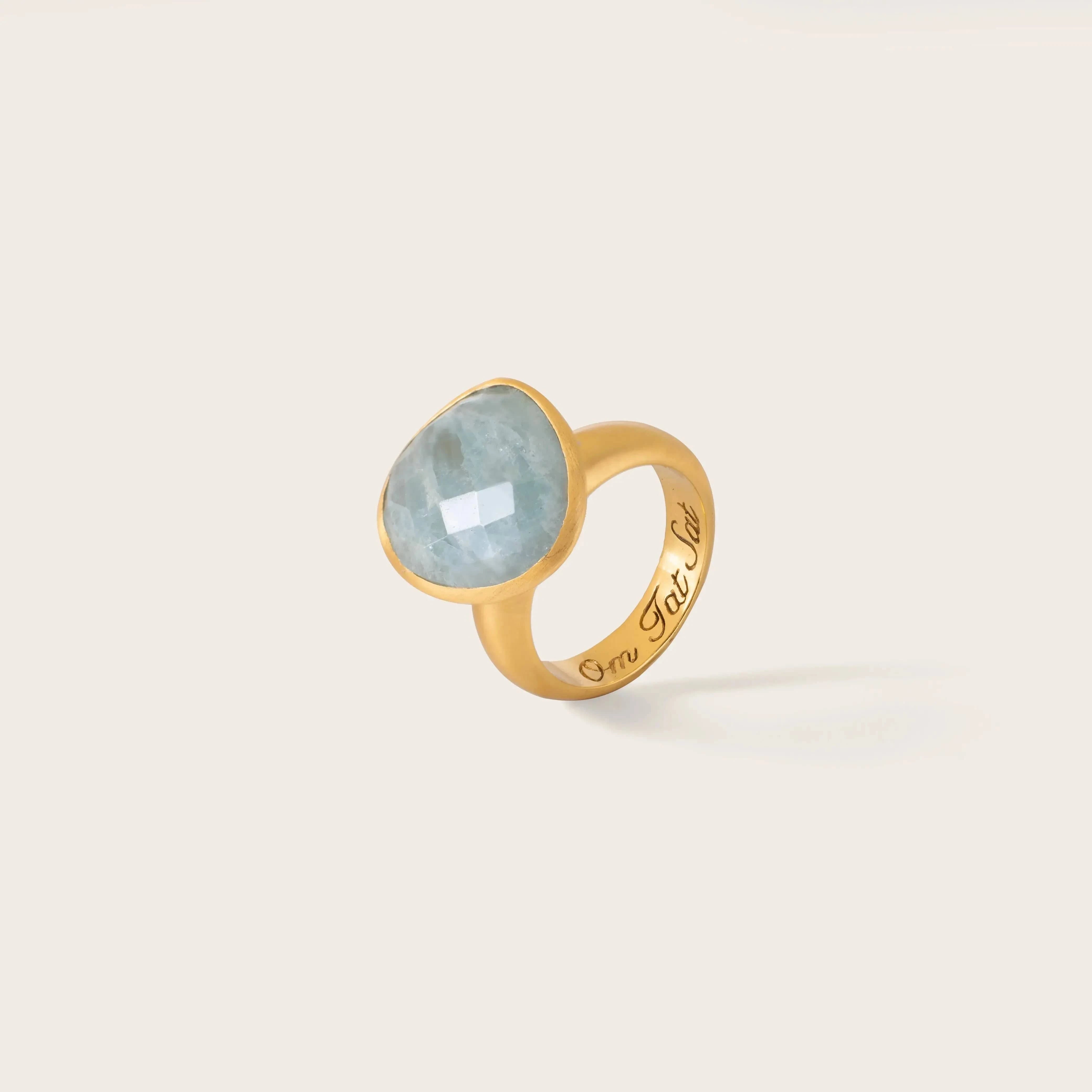 Om Tat Sat Ring • Aquamarine Ananda Soul