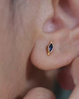 Fair Trade Blue Sapphire Solid Gold Earrings • 18kt