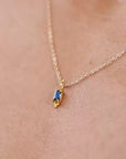 Fair Trade Blue Sapphire Solid Gold Pendant • 18kt