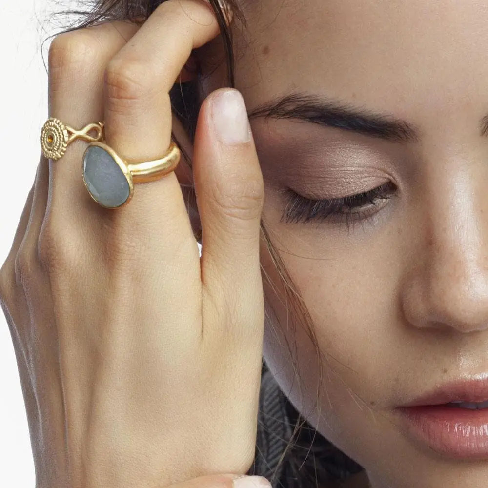 Om Tat Sat Ring • Aquamarine Ananda Soul