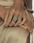 Om Tat Sat Ring • Aquamarine