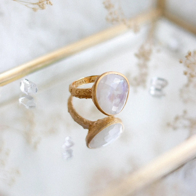 From Darkness to Light Moonstone Ring