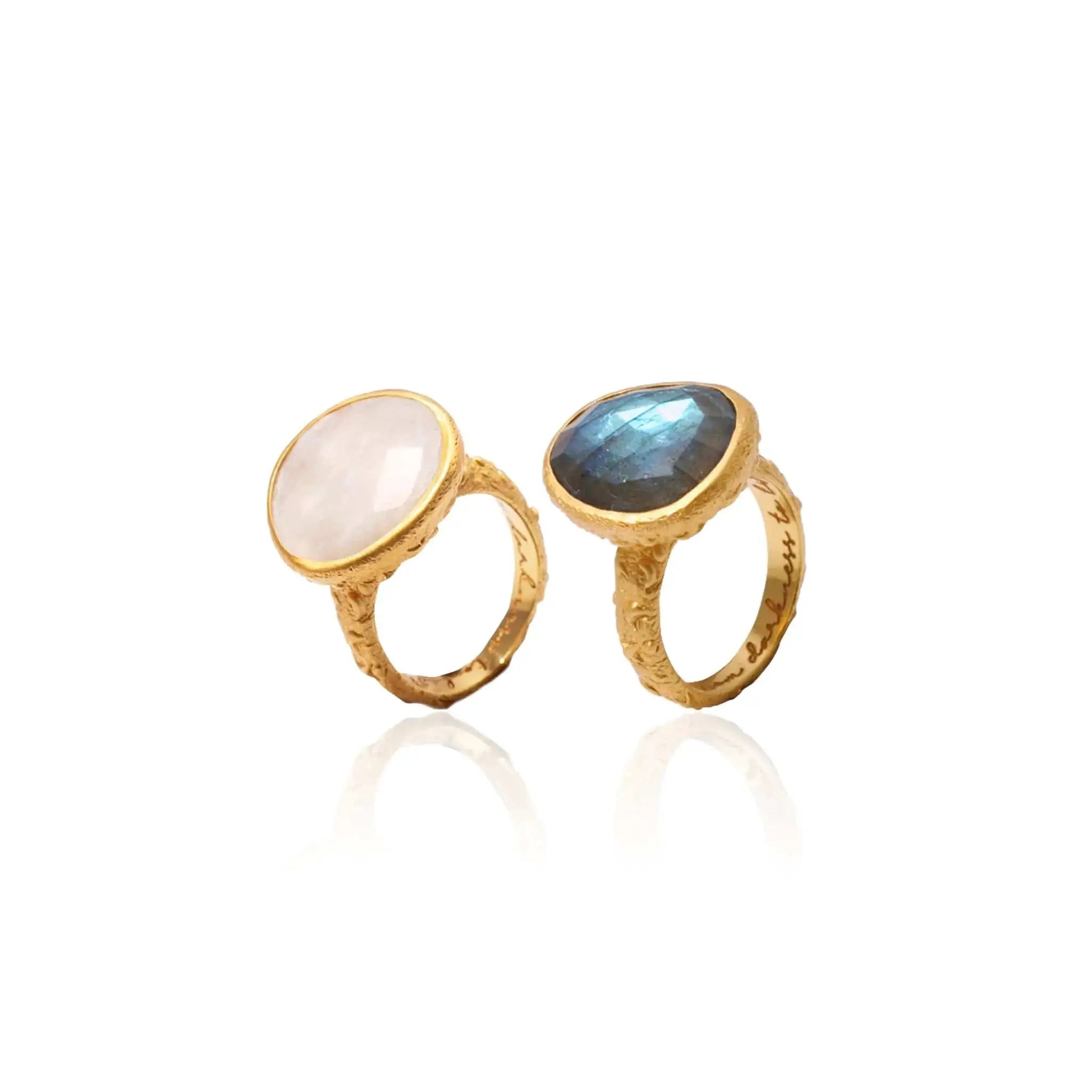 From Darkness to Light Labradorite & Moonstone • Ring Ananda Soul