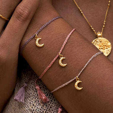Elegant Crescent Moon Bracelet | Lunar Bracelet Charm by Ananda