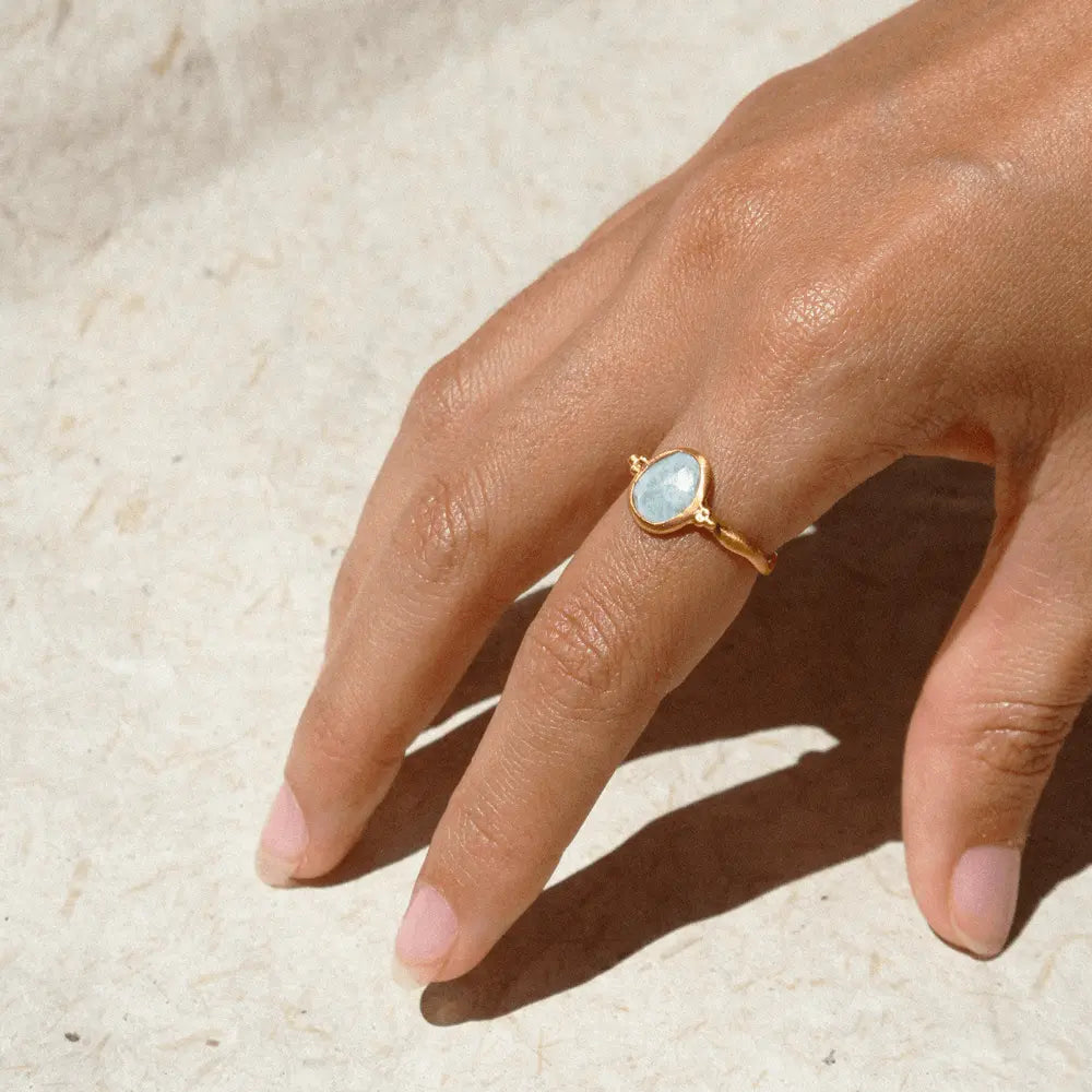 Tear of Joy Ring • Aquamarine Ananda Soul