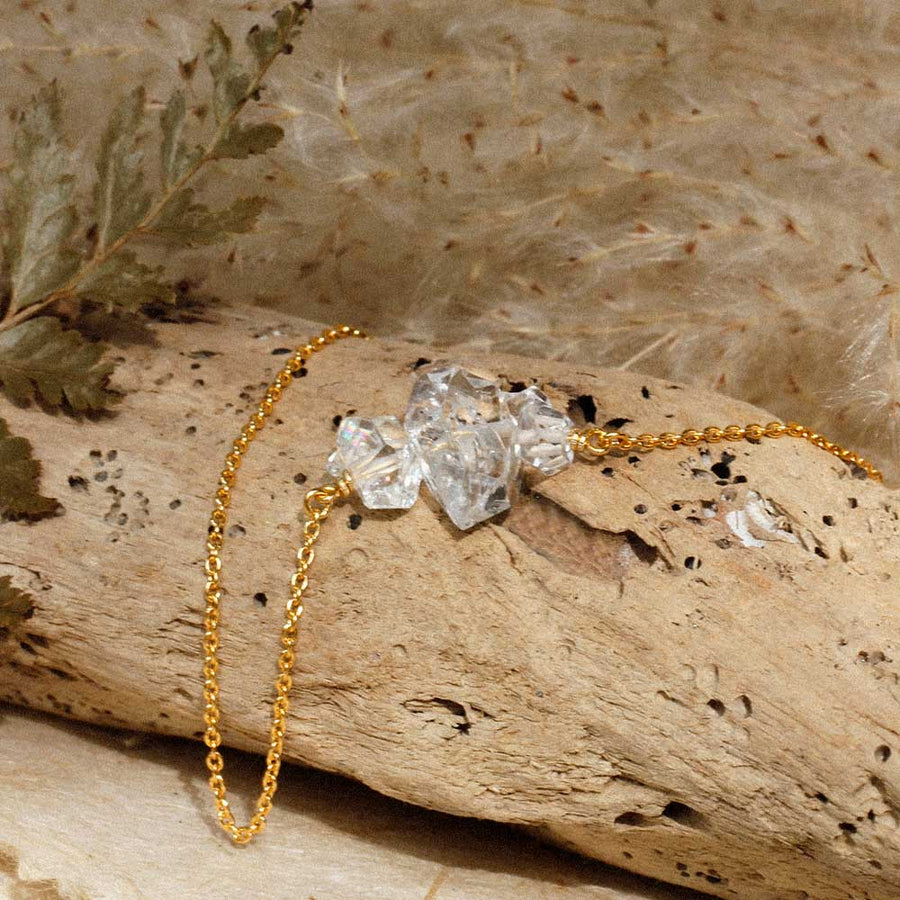 Herkimer Diamond Necklace Rose Gold Filled